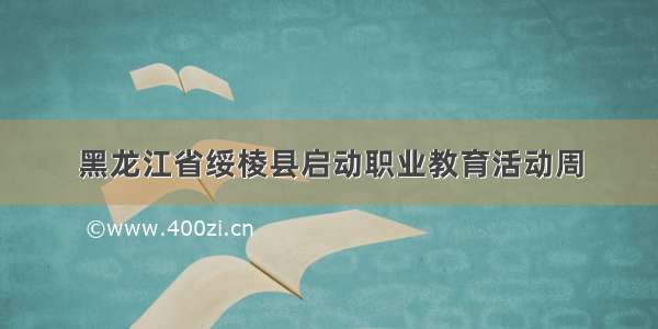 黑龙江省绥棱县启动职业教育活动周