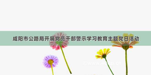 咸阳市公路局开展党员干部警示学习教育主题党日活动