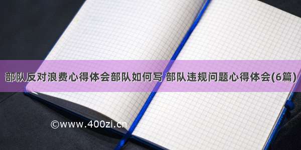 部队反对浪费心得体会部队如何写 部队违规问题心得体会(6篇)