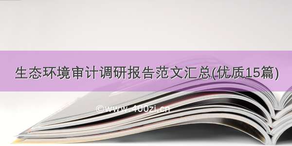 生态环境审计调研报告范文汇总(优质15篇)