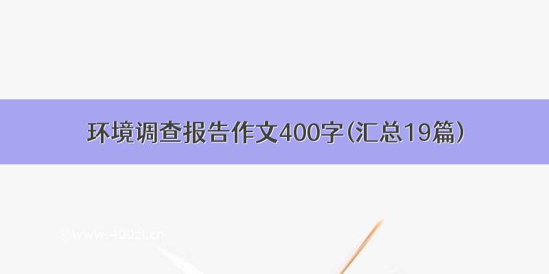 环境调查报告作文400字(汇总19篇)