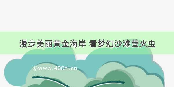 漫步美丽黄金海岸 看梦幻沙滩萤火虫