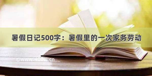 暑假日记500字：暑假里的一次家务劳动