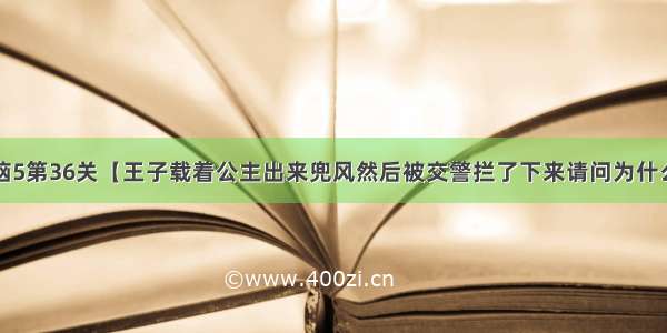 史小坑的烦恼5第36关【王子载着公主出来兜风然后被交警拦了下来请问为什么】答案攻略