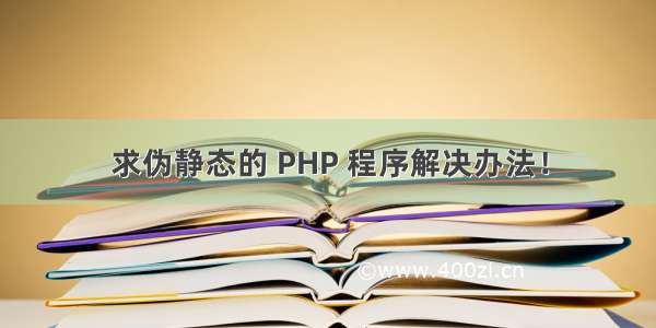求伪静态的 PHP 程序解决办法！