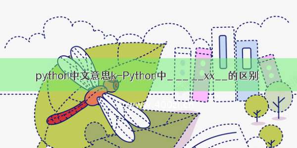 python中文意思k-Python中_ __ __xx__的区别