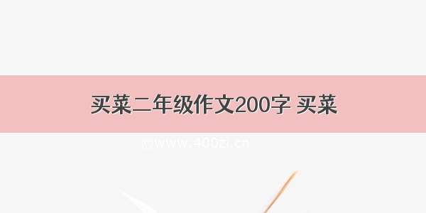 买菜二年级作文200字 买菜