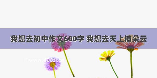 我想去初中作文600字 我想去天上摘朵云