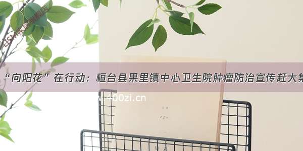 “向阳花”在行动：桓台县果里镇中心卫生院肿瘤防治宣传赶大集