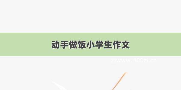 动手做饭小学生作文