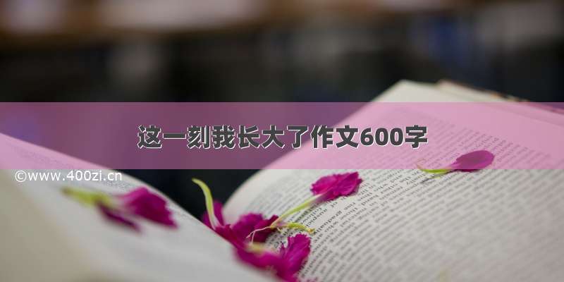 这一刻我长大了作文600字