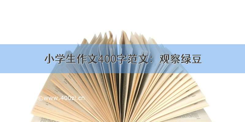 小学生作文400字范文：观察绿豆