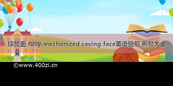 综放面 fully mechanized caving face英语短句 例句大全