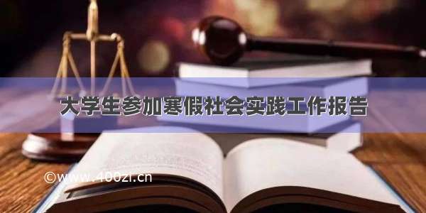 大学生参加寒假社会实践工作报告