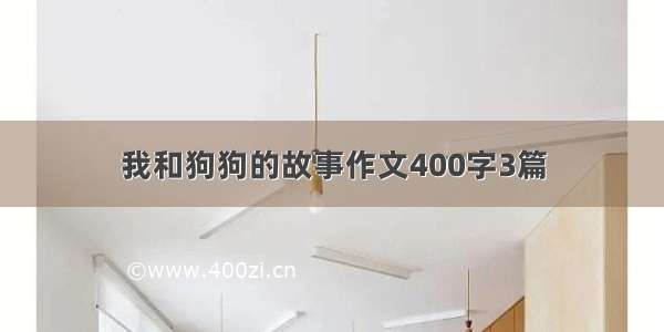 我和狗狗的故事作文400字3篇