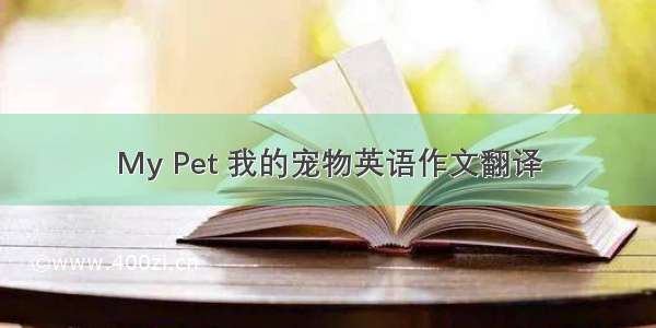 My Pet 我的宠物英语作文翻译