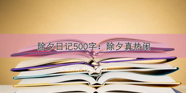 除夕日记500字：除夕真热闹