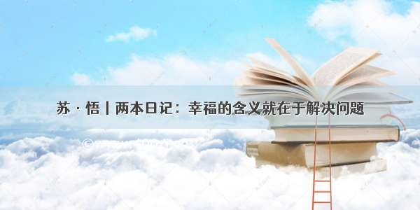 苏·悟丨两本日记：幸福的含义就在于解决问题