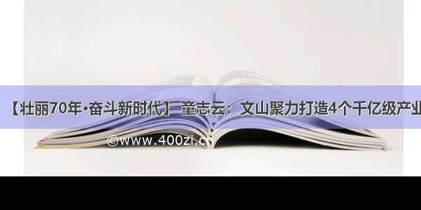 【壮丽70年•奋斗新时代】 童志云：文山聚力打造4个千亿级产业