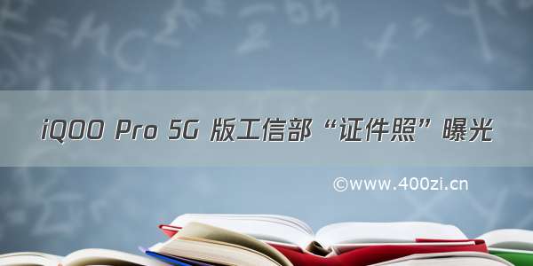 iQOO Pro 5G 版工信部“证件照”曝光